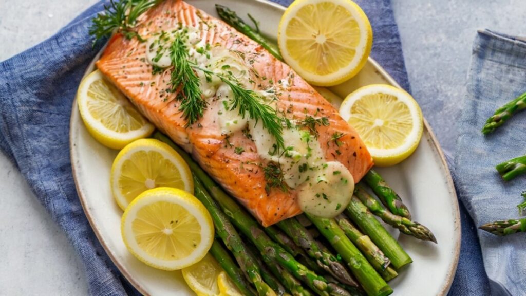 Baked Salmon with Roasted Asparagus