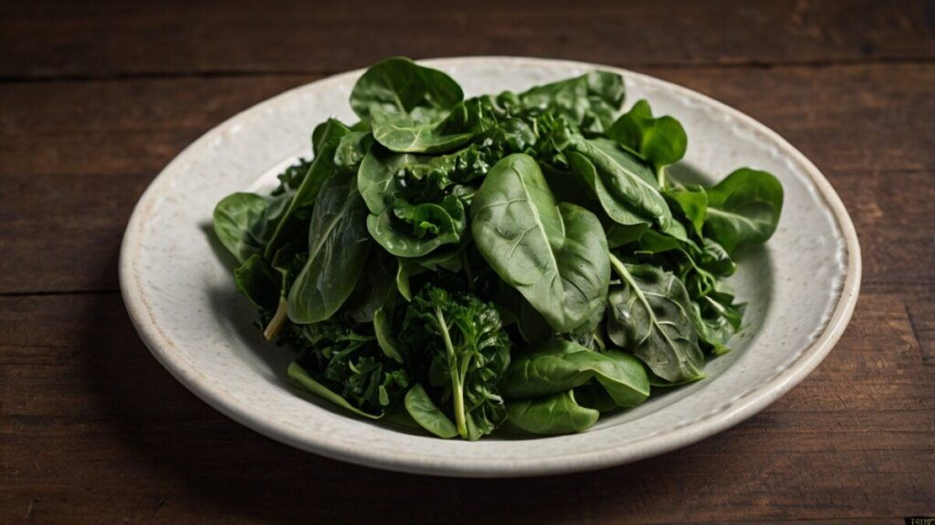 Spinach, kale, and collard greens